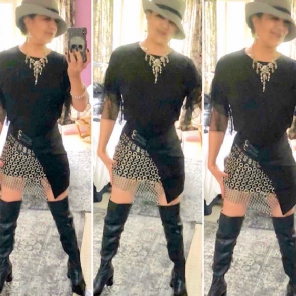 Dresses & Skirts - Chic Black and Silver Women's Skirt